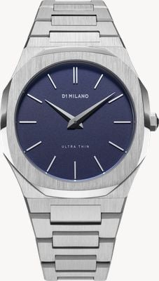 D1 Milano Quadrante blu oceano opaco ultra sottile (38 mm) / bracciale in acciaio inossidabile UTBU01