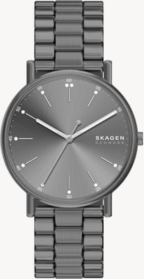 Skagen Signatur quarzo (40 mm) quadrante grigio effetto sole / bracciale acciaio inox gunmetal SKW6951