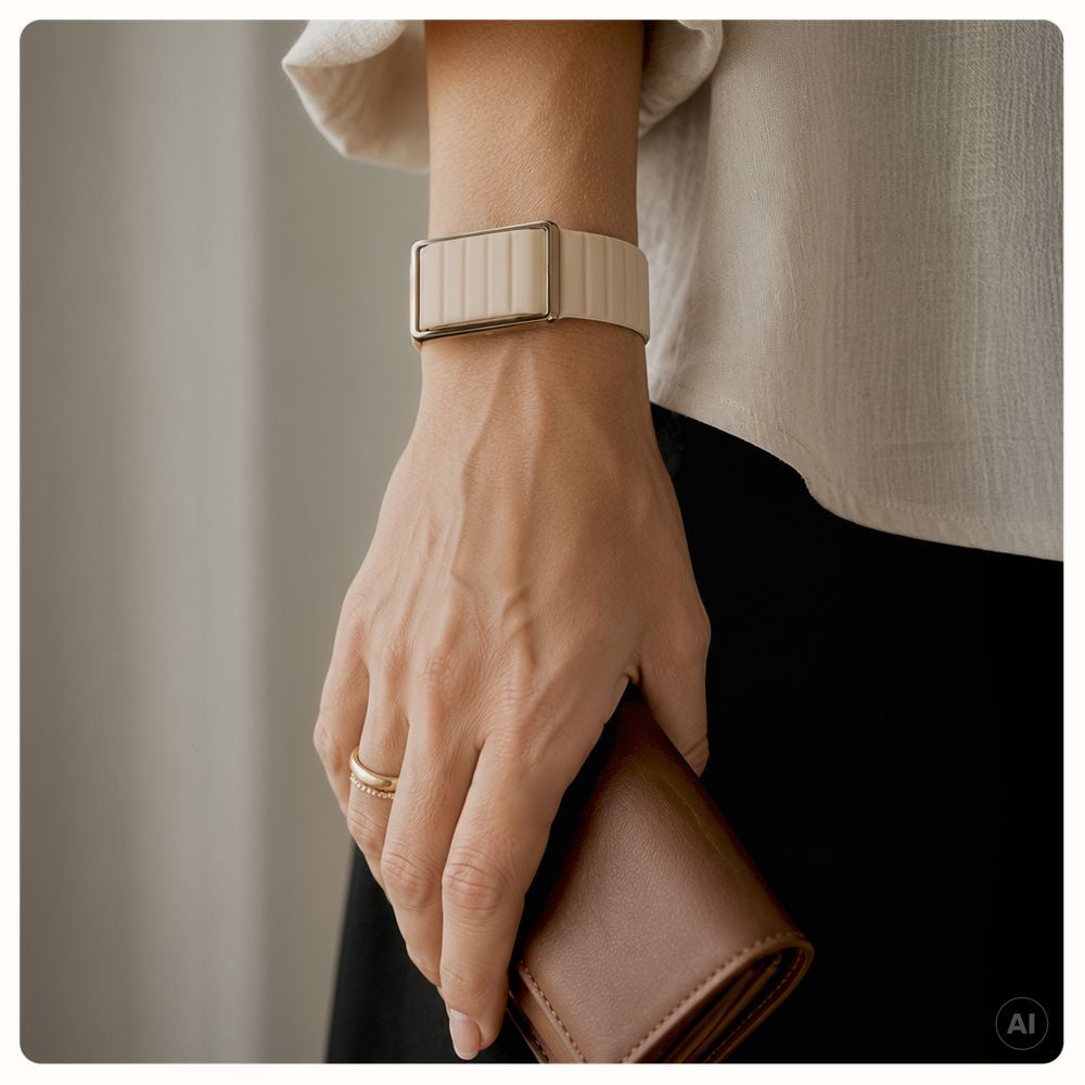 Polar Loop Beige/White Magnetic Silicone Band (S-M) - STRAP ONLY 910121270 - альтернативный вид 7