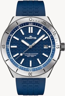 FORTIS Marinemaster M-40 Performance Ocean Blue (40 mm) Horizon ultraflexibles Kautschukarmband F8120028