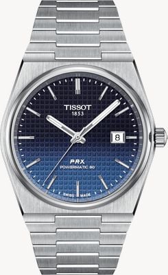 Tissot PRX Powermatic 80 (40 mm) dunkelblaues Zifferblatt mit Farbverlauf / Edelstahlarmband T1374071105101