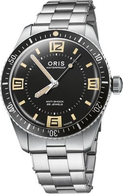 ORIS Divers Sixty-Five 60th Anniversary Edition (40mm) Black Dial / Steel Bracelet + Black Leather Strap 01 733 7772 4034-Set