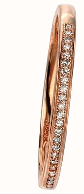 Elements Gold 9ct Rose Gold Diamond Set Pave Ring Size EU 56 (UK O 1/2 - P) GR513 56