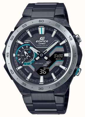 Casio Edifice Windflow (48.2mm) Black Dial / Black ION Plated Stainless Steel ECB-2200DD-1AEF