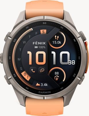 Garmin Fenix 9 pro inreach 43mm премиум GPS-смартwatch – титан с силиконовым ремешком shell pink/orange 010-04335-01