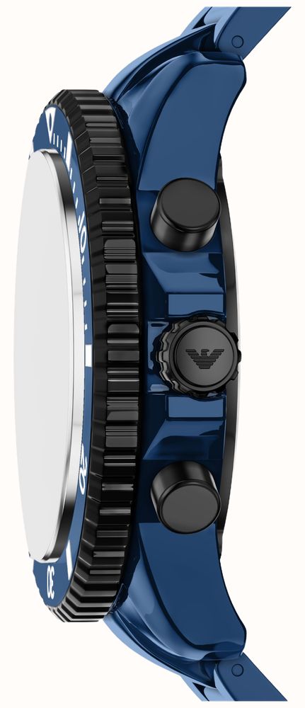 Emporio Armani Solar Chronograph (44mm) Blue Dial / Blue Ceramic Bracelet AR70024 - alternative Ansicht 4