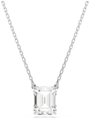 Swarovski Stilla Pendant Necklace White Octagon Crystal Rhodium Plated 5693405