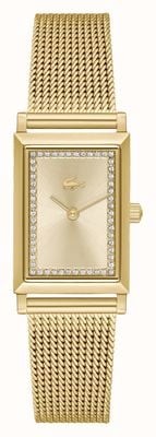 Lacoste Catherine (20,7 mm) gouden wijzerplaat / goudkleurige stalen mesh-armband 2001315