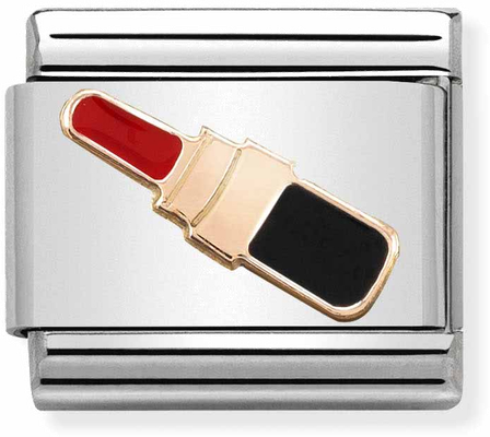 Nomination Classic Lipstick 9ct Rose Gold & Steel Enamel Charm 430202/06