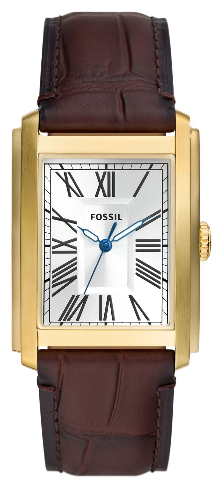 Fossil Cadran argentÃ© Carraway (30 mm) / bracelet en cuir montre