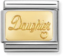 Nomination Classic Daughter 18ct Gold & Steel Charm 030121/25