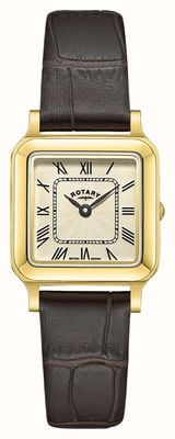 Rotary Dress Square Quartz (23mm) Champagne Dial / Brown Leather Strap LS05543/09