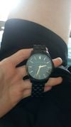 Customer picture of Armani Exchange Masculino | mostrador preto | pulseira de aço inoxidável cinza escuro AX2144