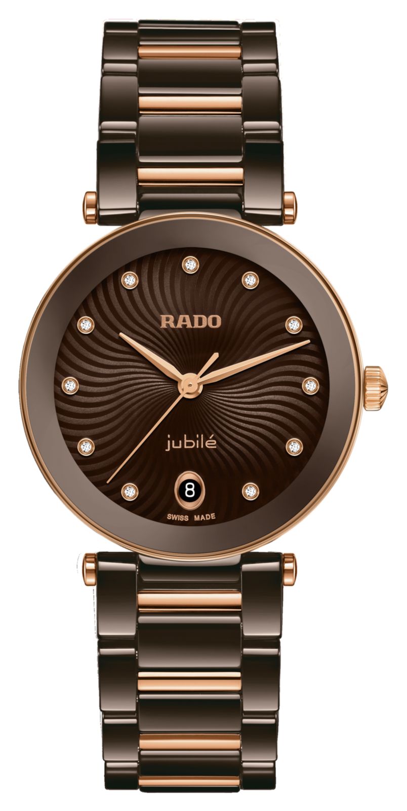 RADO Lacoupole diamant quartz (31 mm) cadran vague marron / montre