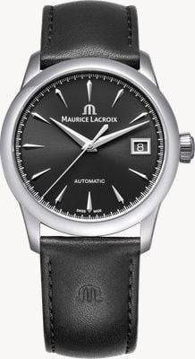 Maurice Lacroix 1975 Automatic (36mm) Black Sun-Brushed Dial / Black Leather Strap 756007-SS001-330-2