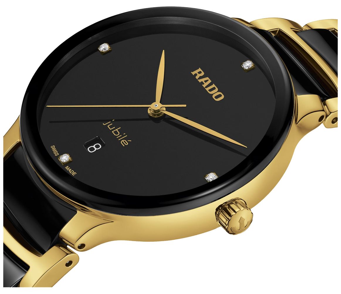 Rado centrix silver gold black dial best sale