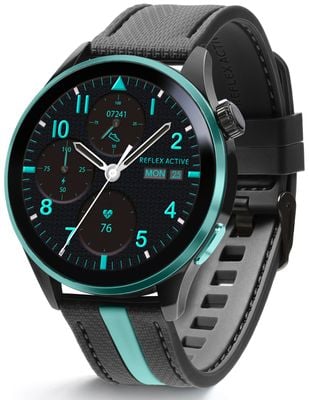 Reflex Active 系列 54 amoled gps 智能通话手表 - 黑色和青绿色 RA54-2232