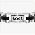 BOSS Jewellery Two Tone Black Enamel & Stainless Steel Link Bracelet 1580890 - vista alternativa 2