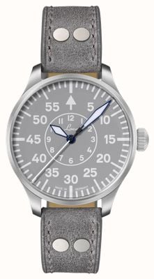 Laco Mostrador cinza automático Aachen grau (39 mm) / pulseira de couro cinza 862162