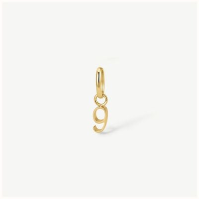 D.LOUISE Gold Tone Mini Number Charm - 9 CH-19-09