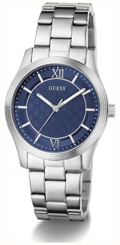 Guess Mens Quentin Blue Sunray Dial Silver-Tone Stainless Steel Bracelet GW1127G1 - альтернативный вид 2