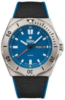 Tutima Glashütte M2 セブンシーズ オートマチック (44mm) ブルーダイヤル / ブラックケブラーラバーストラップ 6151-11