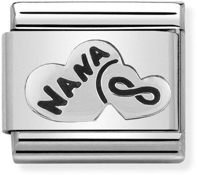Nomination Classic Nana Heart Oxidised Sterling Silver & Steel Charm 330101/19