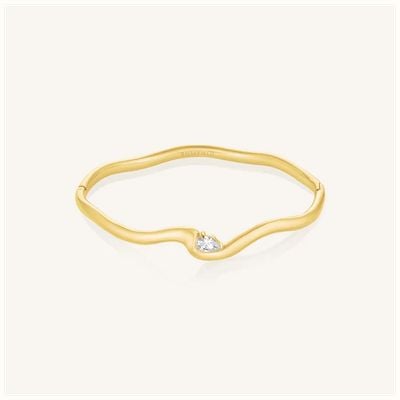 Rosefield Jewellery Marquise Wave Gold Plated Bangle JBMWG-J1303