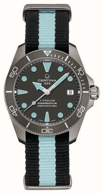 Certina DS Action Diver | Automatic | Grey Dial | Striped Fabric Strap C0328074808100