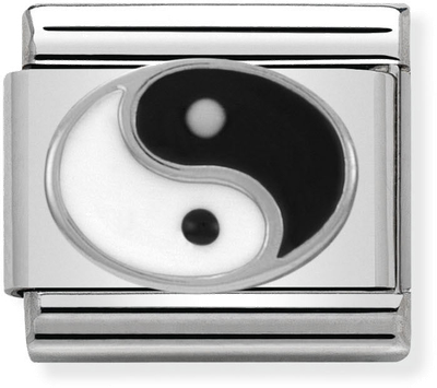 Nomination Classic Yin Yang Sterling Silver & Steel Enamel Charm 330202/14