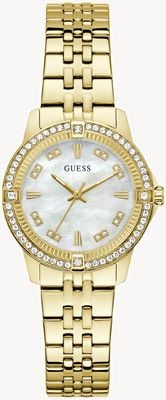 Guess Colette 三针石英腕表（32毫米），珍珠母贝表盘/镀金不锈钢表带 GW1027L2