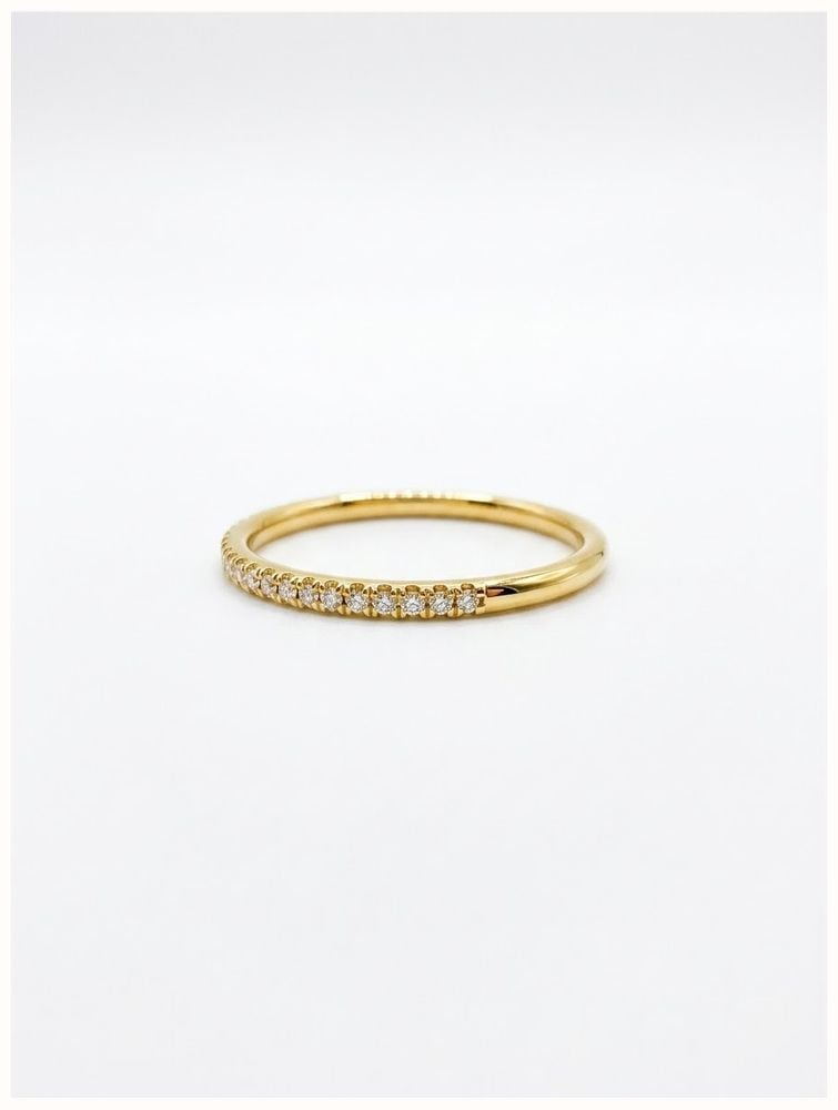 0.10ct Round Brilliant Natural Diamond 18ct Yellow Gold Half Eternity Ring SR3686YG - vista alternativa 2