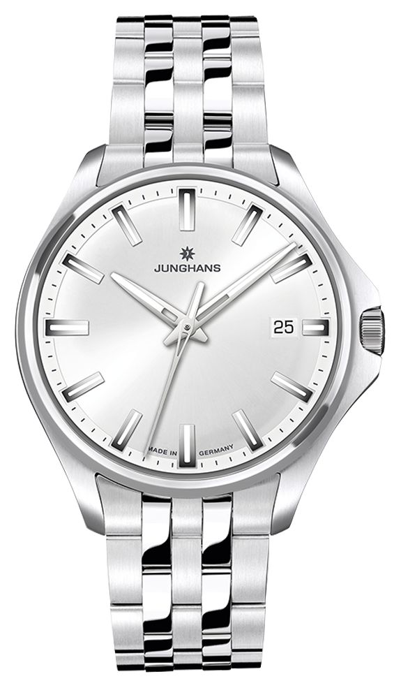 Junghans Meister S Quartz 35 (35mm) Silver Sunray Dial / Watch