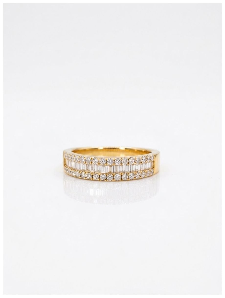 James Moore 0.48ct Baguette & Round Brilliant Natural Jewellery