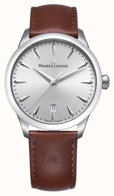 Maurice Lacroix 1975 Quartz (39mm) Silver Sun-Brushed Dial / Brown Leather Strap 751007-SS001-130-3
