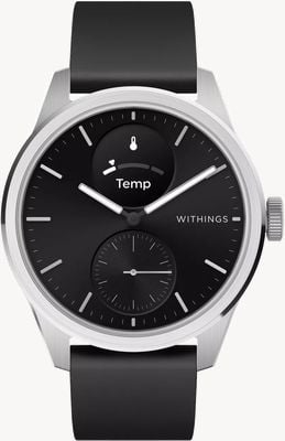 Withings Scanwatch 2 – Hybrid-Smartwatch mit EKG (42 mm), schwarzem Hybrid-Zifferblatt/schwarzem Silikon HWA10-MODEL 4-ALL-INT