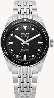 Vulcain Skindiver nautique Automatikuhr (38mm) schwarzes Zifferblatt / Edelstahlarmband 660170B07.BHM287