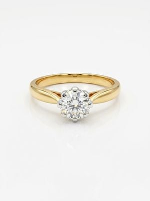 James Moore & Co Pre-Owned 18ct Yellow Gold Platinum Head 0.35ct Round Brilliant Cut 8 Claw Solitare Ring J84023