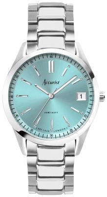 Accurist Everyday Quartz (36 mm) Cambridge Blue Sunray-Zifferblatt / Edelstahlarmband 74008
