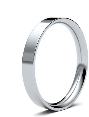 James Moore Wedding Rings | 18ct White Gold | 2.5mm | Medium | Flat Court | AG_2.5LME-18W