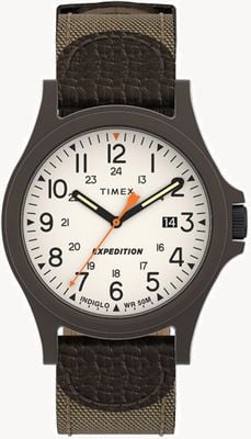 Timex 探险露营车（40毫米）奶油色表盘/卡其色织物表带 TW4B23700