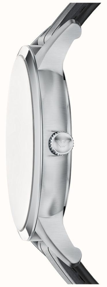 Emporio Armani Three-Hand Quartz (43mm) Black Sunray Dial / Black Leather Strap AR11826 - alternative Ansicht 2