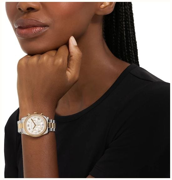 Michael Kors Michael Kors Lexington Women's White Dial Chronograph Two Tone Bracelet Watch MK7674 - alternate view 4