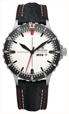 Damasko DK45 Day/Date Automatic TOP (40mm) Luminova C1 White Dial / Black Leather Double-Stitch Strap DK45
