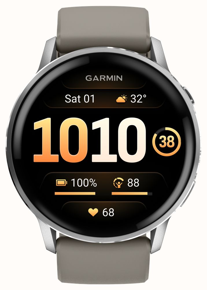 Garmin Venu AMOLED Health And Fitness Smartwatch (45mm) Silver