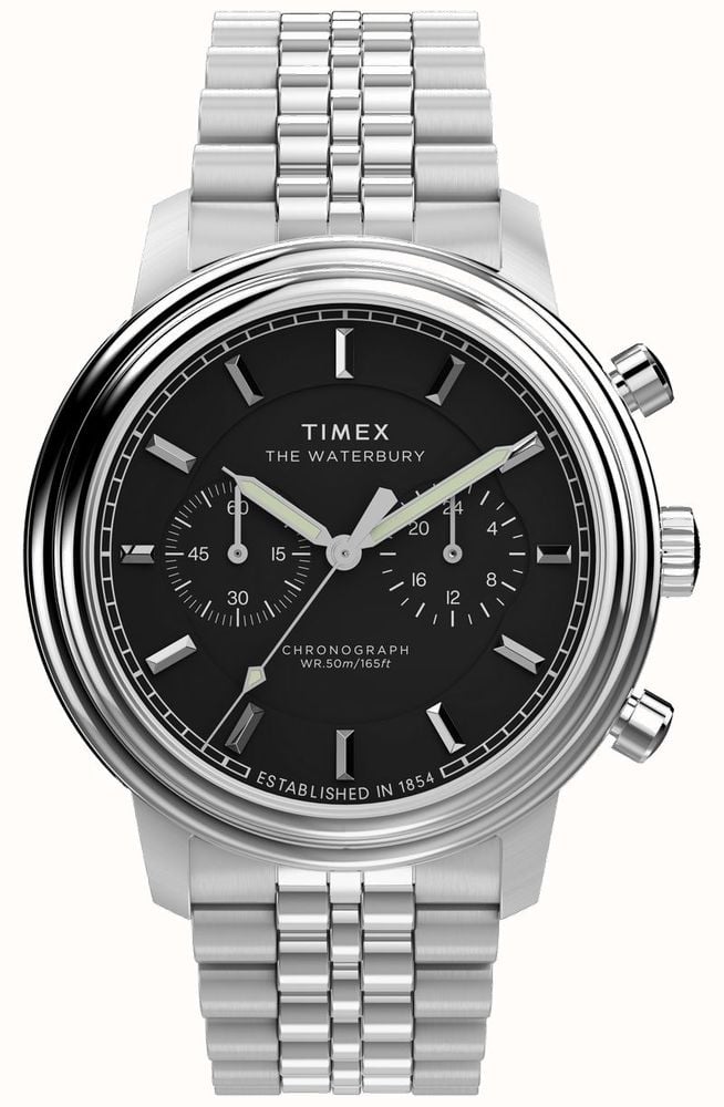 時計 TIMEX The Waterbury Collection 41mm Waterbury Traditional Chronograph 41mm Leather Strap Watch