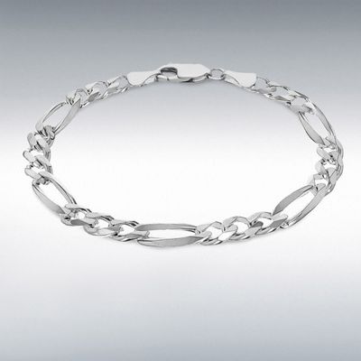 Sterling Silver 6.5mm Diamond Cut Figaro Bracelet 20cm/8" 8.25.1173
