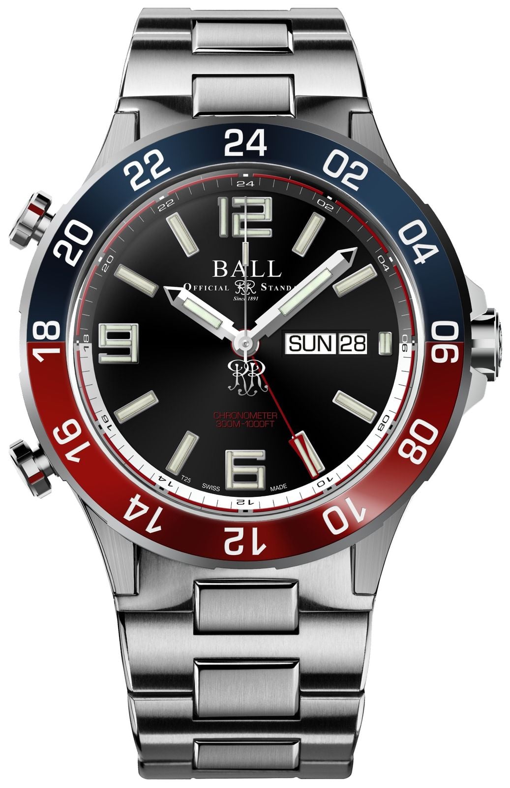 Ball Watch Company Roadmaster marine gmt (42 mm) cadran noir montre