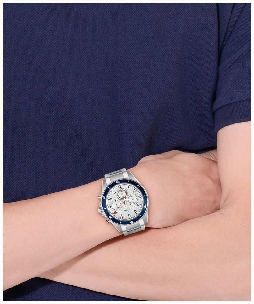 Lacoste Reloj De Hombre De Vela Mayor (44 Mm), Esfera Plateada Y ...