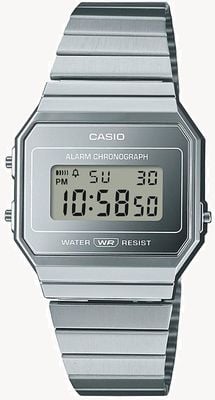 Casio Chronographe numérique vintage à alarme série A700 - argent A700WEV-7AEF